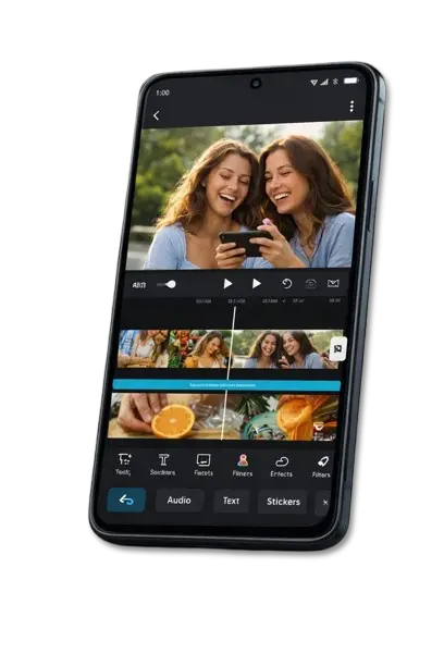 CapCut Mod APK video editing interface displayed on an Android smartphone
