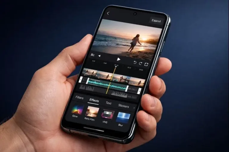 CapCut Mod APK editing workspace shown on Android phone

