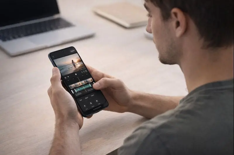 Content creator editing short videos using CapCut Mod APK on Android
